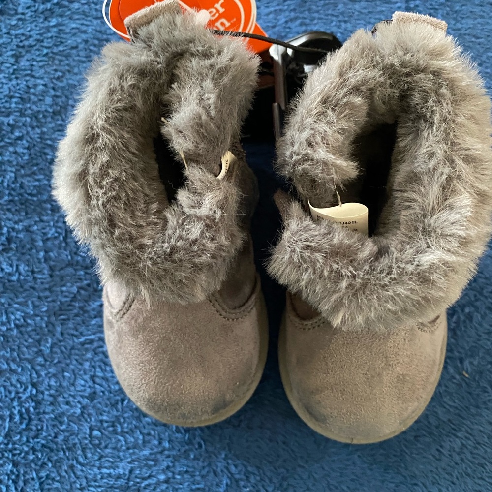 Gray infant boots